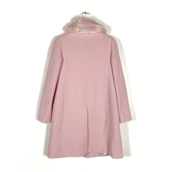 Kate Spade Faux Fur Lapel Wool Coat Pink - Picture 6 of 9